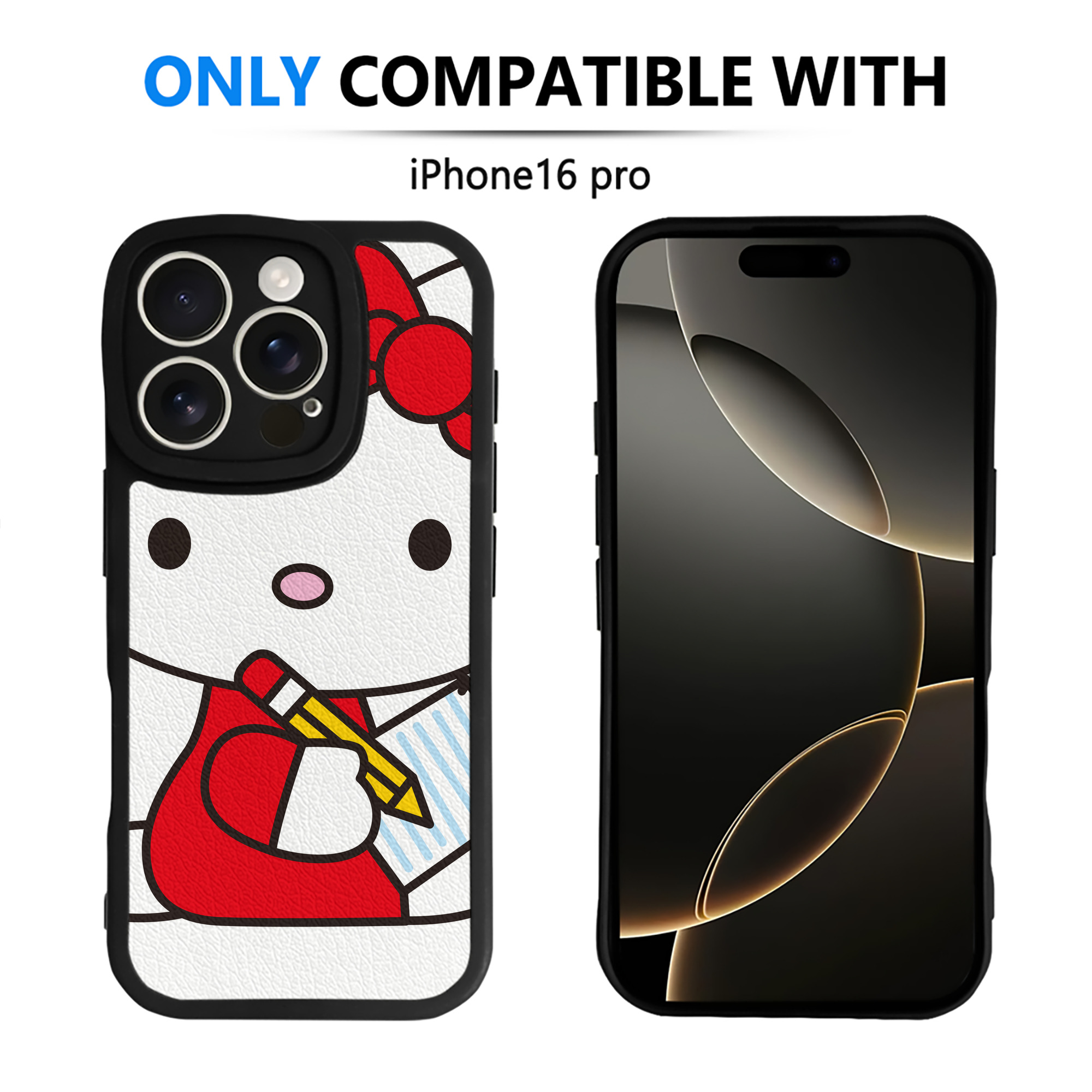 （画像用） Hello Kitty ハローキティ 【iPhone 16シリーズ対応】シリコンスマホケース（レザー調） 材質：シリコン